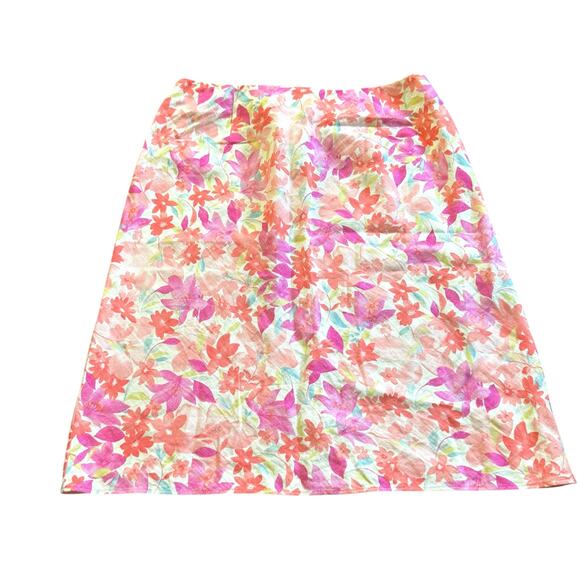 LOFT 100% Linen Brightly Colored Colorful Floral Print Lightweight Cool Size 14P - Picture 8 of 10